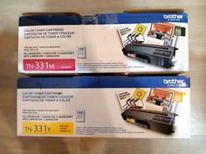 Genuine Brother TN-331 Magenta & Yellow, 2 PKS - * NEW / OPEN BOX * - Picture 1 of 2