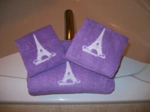 Eiffel Tower Towel -Embroidered Bath Towels- Paris 3 Piece Bath towel set - Picture 1 of 10