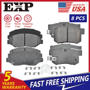 Front and Rear Ceramic Brake Pads Set For 2003-2006 2007 HONDA ACCORD L4 2.4L - Picture 1 of 5