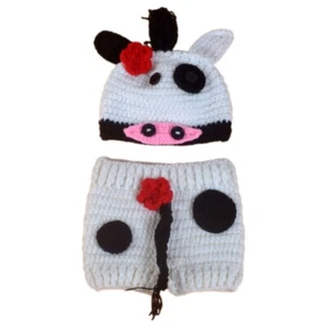 Newborn Photoshoots Props Cow Hat Photo Posing Props Suit Baby Photo Outfit - Zdjęcie 1 z 8