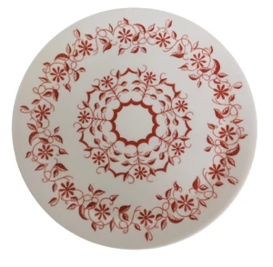 Vtg Harmony House Melmac Styled by Bernadotte Dinner Plate White w/ Red Flowers - Bild 1 von 4