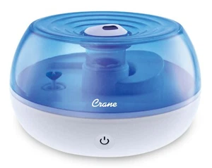 Crane Ultrasonic Cool Mist Humidifier Round 25.6 Ounce Blue and White - Picture 1 of 5