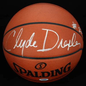 Clyde Drexler SIGNED Official NBA Basketball Houston Rockets PSA/DNA AUTOGRAPHED - Picture 1 of 3