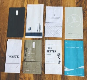 8er Set Airline Sickness Barf Erbrechen Tasche Vietnam Qatar Bangkok Turkey Airlines - Bild 1 von 12