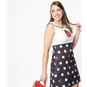 NWT Hello Kitty x Smak Parlour Apple Power Polka Dot Mini Dress XS - Picture 1 of 9