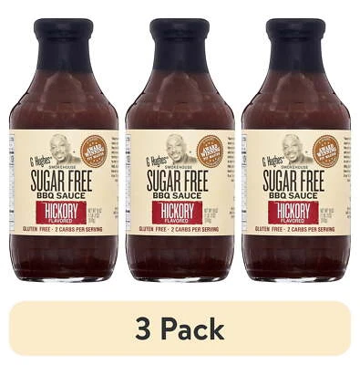 (Paquete de 3) Salsa barbacoa con sabor a nogal sin azúcar, 18 oz Foto 1 de 4