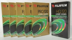 Fujifilm Videotape Pro120 lot of 5 Tapes 6 Hrs Premium High Grade + Bonus Tape  - Picture 1 of 5