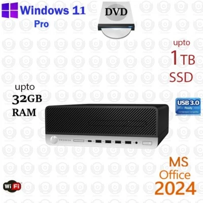 HP ProDesk SFF Desktop Computer PC Intel i5 32GB RAM 1TB SSD Win 11 Office 2024 - Image 1 of 4