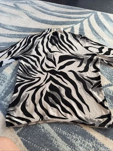 Animal Print High Neck Pullover Grau Schwarz MED - Bild 1 von 5
