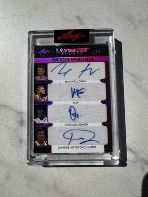 2024 MJF, Holloway, Vini Jr, Giannis - LEAF THE FOUR SPORTSMAN #/6 RARO - Imagem 1 de 3