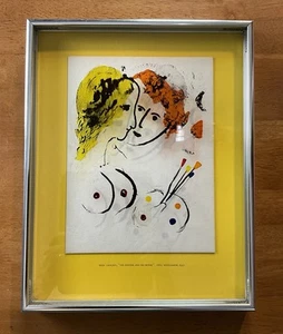 MARC CHAGALL The Painter And His Model Framed Original Lithograph On Glass 1952 - Picture 1 of 24