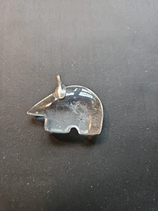 Vintage Sterlingsilber klar Quarz indischer Bär Fetisch SW Charm  - Bild 1 von 3