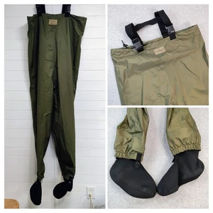 LL Bean Chest High Waders Women's XL Neoprene Soft Foot Olive Green Fly Fishing  - Picture 1 of 9