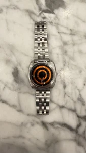 Rare Vintage SANDOZ Bullseye Mystery Orange Dial Automatic Watch Read!!! - Bild 1 von 11