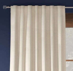 Threshold New Ivory Textured Plaid Single Lined Blackout Curtain Panel 50" x 84" - Picture 1 of 5