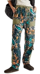 Free People Sz Medium Make it Known Fleece Cargo Pants Cinch Waist Multi-Pockets - Picture 1 of 12