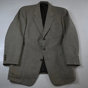 Vtg Italy Made Boxy 90s Y2K 42R Tan Brown Geometric Blazer Jacket Sport Coat - Picture 1 of 12