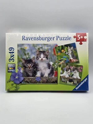 Ravensburger 3×49 Kitten Premium Puzzle # 08 0465 Made In Czech Brand New Sealed - Image 1 of 4