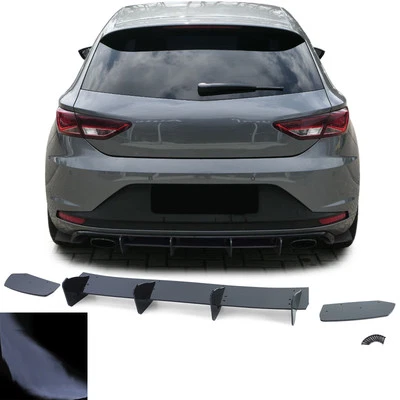 Para Seat Leon 5F Cupra 2012-2016 Difusor Trasero Parachoques Negro Brillante - Imagen 1 de 4