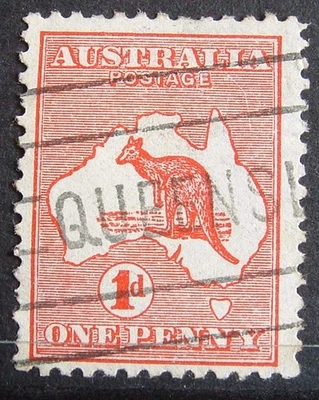 Australia 1913 SG2 Variety BW2cf L37 scratch from L of Australia to Coast. LOOK - Image 1 of 2