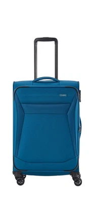 Travelite CHIOS 4w Trolley M Petrol aus echtem Leder hochwertige Verarbeitung - Bild 1 von 4