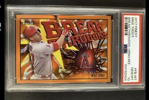 2017 Topps Finest MIKE TROUT PSA 10 Breakthroughs Orange Refractor /25 Rare POP3 - Picture 1 of 2