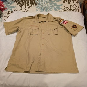 Boy Scout BSA UNIFORM SHIRT Adult Men’s 2x Extra Large 2XL Short Sleeve Tan - Picture 1 of 5