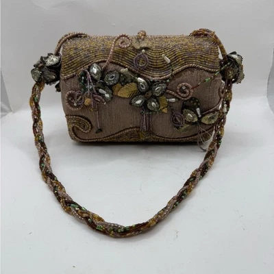 Bolso sin asas bandolera vintage Mary Frances adornado floral con cuentas gemas Foto 1 de 4