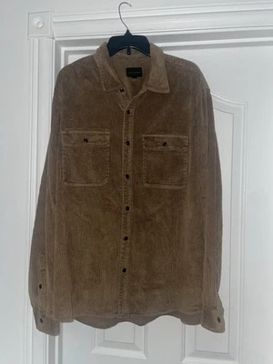 Lucky Brand Shirt Men's Brown Corduroy Button Up Big Cord Utility Shacket Sz XXL - Image 1 of 4