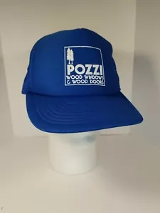 Vintage Pozzi Holz Fenster & Türen Trucker Druckknopflasche Hut Schaumstoff Made in Taiwan - Bild 1 von 10