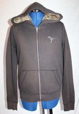 Chaqueta rosa Victoria Secret para mujer talla S piel sintética con capucha lentejuelas Love rosa negra Foto 1 de 4