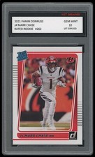 JA'MARR CHASE 2021 PANINI DONRUSS 1ST GRADED 10 RATED ROOKIE CARD LSU/BENGALS