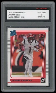 TARJETA DE NOVATO JA'MARR CHASE 2021 PANINI DONRUSS 1ER GRADO 10 CLASIFICADAS LSU/BENGALS - Imagen 1 de 1