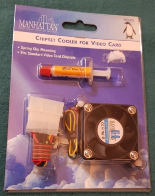 CHIPSET COOLER FOR VIDEO CARD 40mm fan+thermal paste RETRO for VGA by MANHATTAN - Image 1 of 4