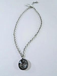 Ann Taylor LOFT Antique Silver Pendant Short Necklace NWT 29.99 - Picture 1 of 8