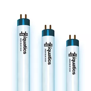 3x iQuatics Aquarium Fish Tank Fluorescent Bulb T5 AquaBlue 50:50, 39w 850mm 34" - Picture 1 of 6