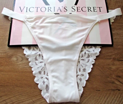 VICTORIA'S SECRET PINK String Bikini Panty VS Coconut White S M L XL Lace Back - Image 1 of 4