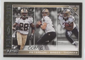 2017 Panini Playoff Flea Flicker Adrian Peterson Drew Brees Michael Thomas #6