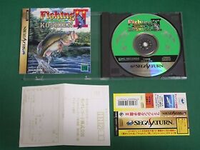 Sega Saturn -- Fishing Koshien 2 -- spine card & postcard. *JAPAN GAME!!* 17794 