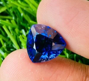 Flawless Natural Ceylon Royal Blue Sapphire Trillion Cut 9.50 Ct Loose GEMSTONE - Picture 1 of 6