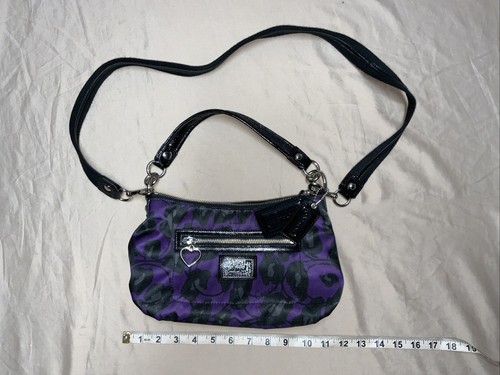 Coach Poppy borsa borsa margherita Ocelot viola stampa animalier borsetta Coach F20024
