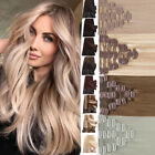 Real Human Hair Extensions Clip In Remy Double Weft THICK Full Head Ombre Blonde