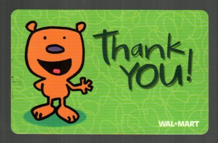 WALMART Thank You, Bear ( 2004 ) Gift Card ( $0 ) - Image 1 of 1