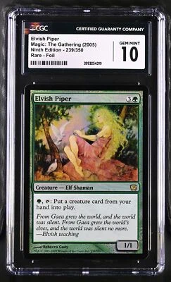 ELVISH PIPER 9th Edition Foil Rare CGC 10 Gem Mint MTG [Nostalgium] - Image 1 of 2