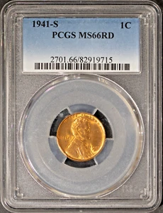 1941-S 1c Lincoln Head Wheat Cent MS 66 Red PCGS # 82919715 + Bonus - Picture 1 of 2