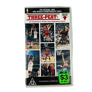 THREE PEAT - Chicago Bulls - VHS - NBA Champions 1993 - Michael Jordan - RARE - Picture 1 of 7
