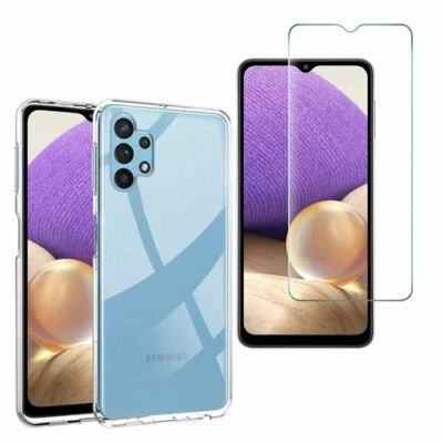 Coque Transparent + Film Vitre Verre Trempé Pour Samsung Galaxy A32 5G AU CHOIX