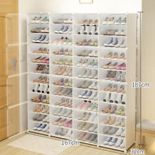 Shoe Storage Boxes Plastic Stackable Sneaker Shoe Holder Organizer Unit（4*12)