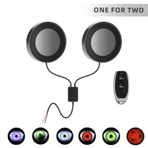 2x LED Dynamic Devil Eyes Lights 12V Car Remote Control Headlight Retrofit Kit - Picture 1 of 14