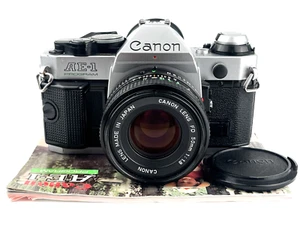 Canon AE-1 Program Film Camera 35mm SLR + 50mm f/1.8 Lens - Serviced + Extras - Picture 1 of 12